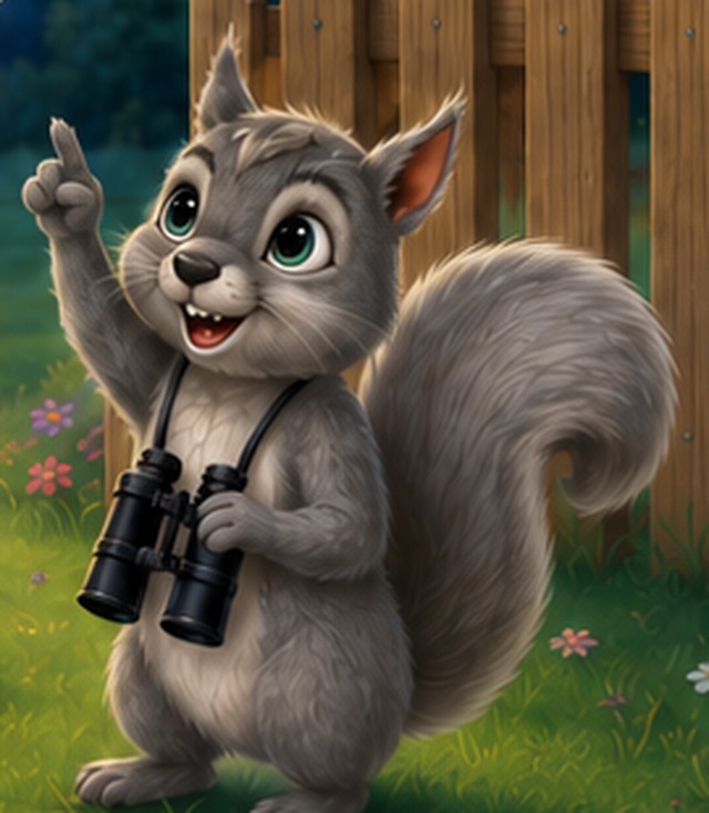 Illustration of Pip, the Gray squirrel