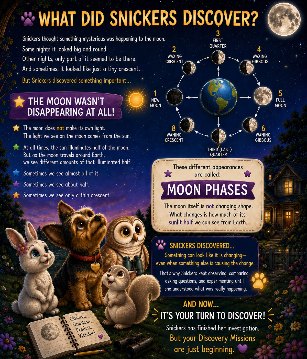Preview of printable activity page: What Did Snickers Discover?