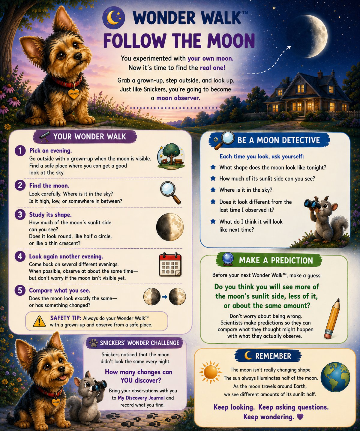 Preview of printable activity page: Wonder Walk™: Follow the Moon